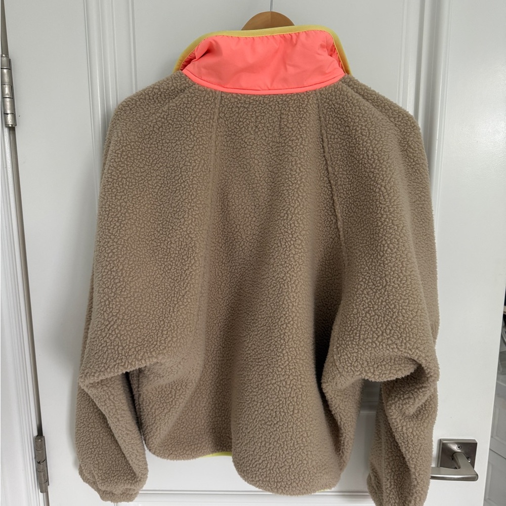 Free People Tan Fleece Hit the Slopes Pullover Jacket - Picture 4 of 7